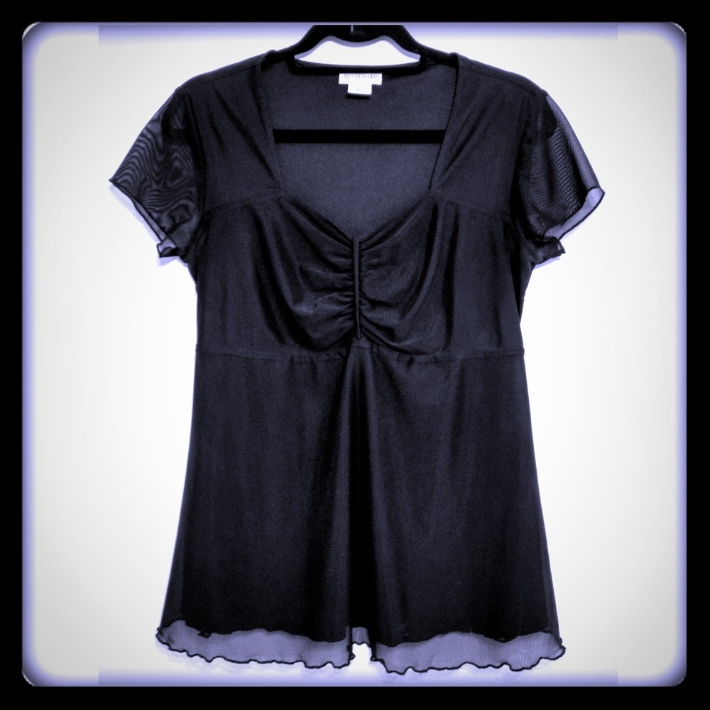 🤰Maternity Blouse with Sheer Overlay